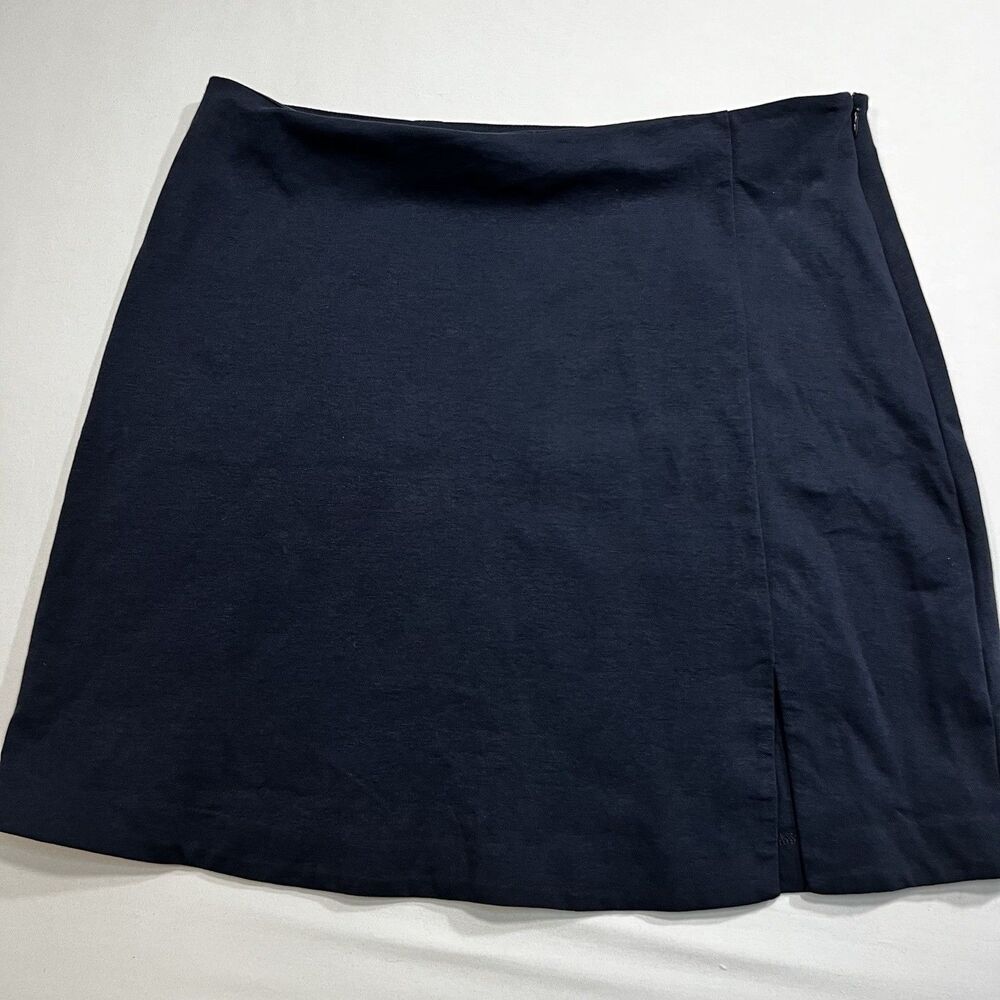 Boden Navy Blue Ponte Jersey Side Split Mini Skirt Sz US 12 UK 16 R0380